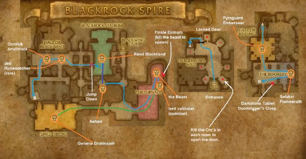 Blackrock Spire Upper walkthrough map 1 1024x533 1
