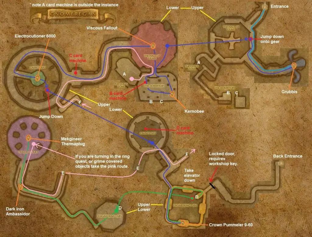 WoW Classic Dungeon Maps For Tanks - Lead Your Party To Victory! 13 Gnomeregan walkthrough map 1024x777 1
