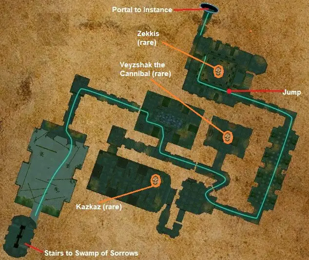 Sunken Temple Entrance walkthrough map
