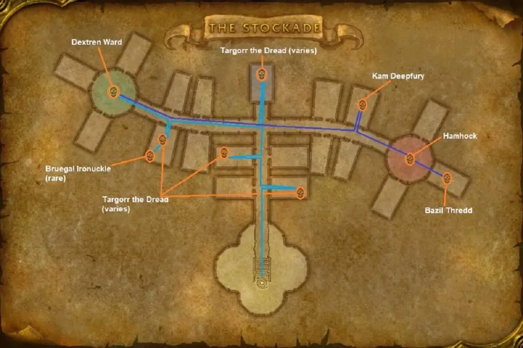 WoW Classic Dungeon Maps For Tanks - Lead Your Party To Victory! 26 The Stockades walkthrough map 1024x683 1