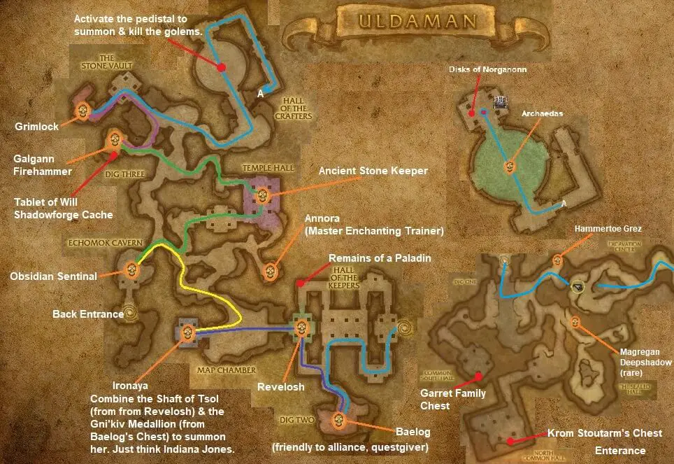 Uldaman walkthrough map